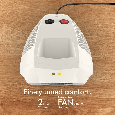 Vornado VH204 Tabletop Desk Space Whisper-Quiet Portable Heater with 2 Heat Settings and Advanced Safety Features Alabaster