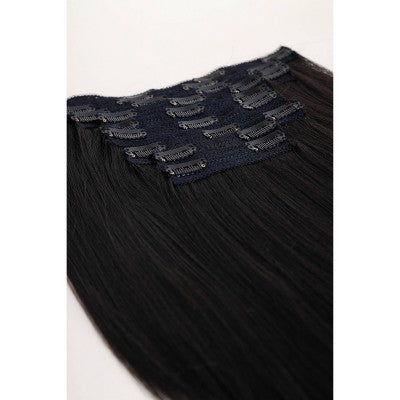 Curlkalon Blow Out Straight 12" Clip-In Natural Black Hair Extensions - 9ct