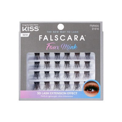 Falscara Multipack Lash Extensions - Faux Mink Wisps Lash Clusters - 24ct