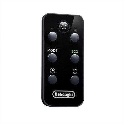DeLonghi Ceramic Digital Tower Heater: 1500W Oscillating Fan, Remote Control, Adjustable Thermostat, ETL Listed, White