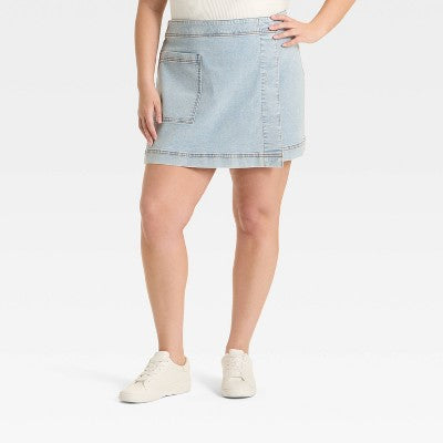 Women's Mini Jean Skirt - Ava & Viv Light Wash 26