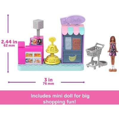 Barbie Mini BarbieLand Collectible Supermarket Playset with 1.5" Barbie Doll