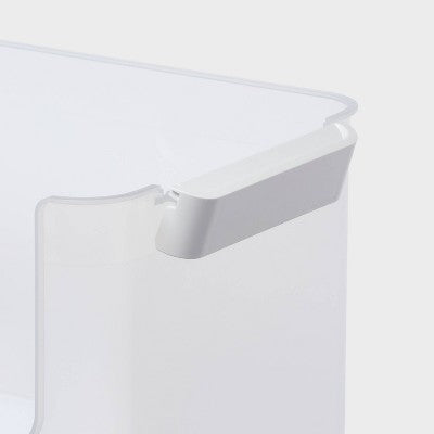 Click in Place 20.7qt Clear Open Front Plastic Storage Bin for Home and Office Organization White Latch - Brightroom