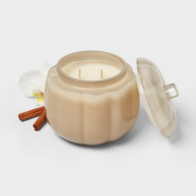 Lidded Glass Pumpkin Vanilla Jar Candle 20oz - Threshold