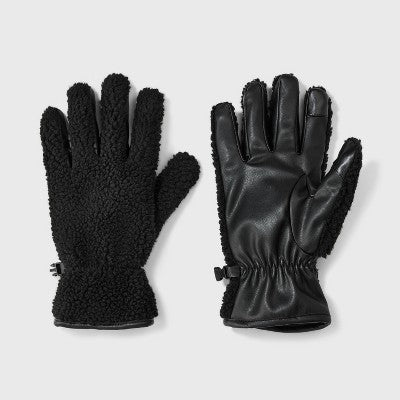 Men's Faux Shearling Gloves - Goodfellow & Co Black S/M