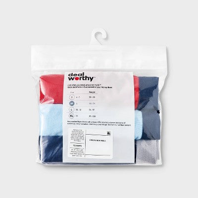 Boys' 3pk Boxer Briefs - Dealworthy Red/Blue/Navy Blue M: Lightweight, Pull-On