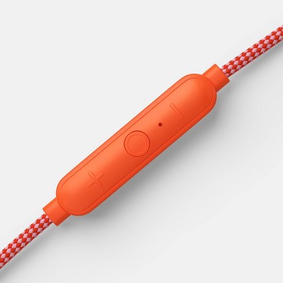 Wired Earbuds - heyday Coral Orange (Stylized): In-Ear Headphones with Microphone