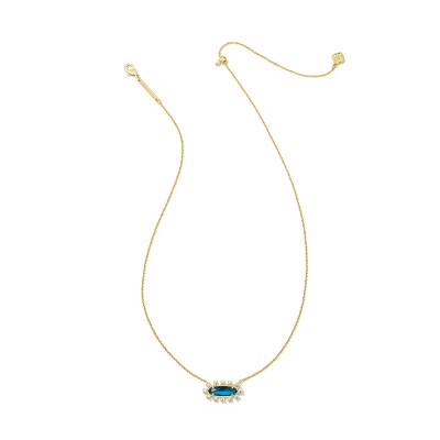 Kendra Scott Eva Framed Pendant Necklace - Dark Blue Glass
