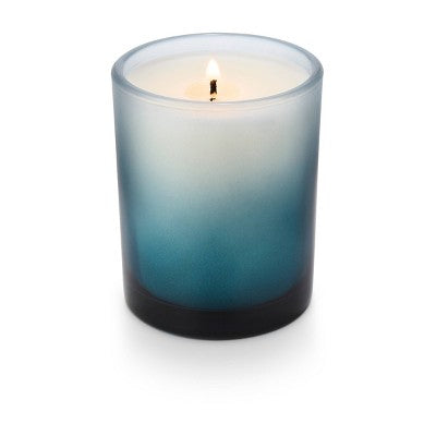 3.9oz Partially Frosted Glass Candle Blue - Bullseye's Playground