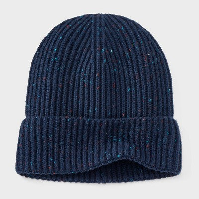 Men's Ribbed Plaited Beanie - Goodfellow & Co Navy Blue