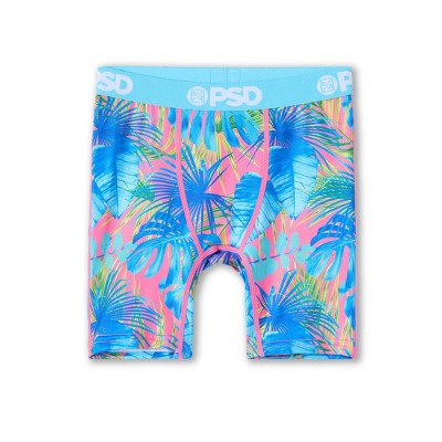 PSD 2pk 'Flamingo & Palm Punch' Boxer Briefs - XL: Tropical Pattern, Mid Rise, Pull-On Waistband
