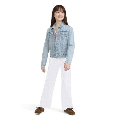 Levi's Girls' Wide Leg Stretch Jeans - Bright White 8