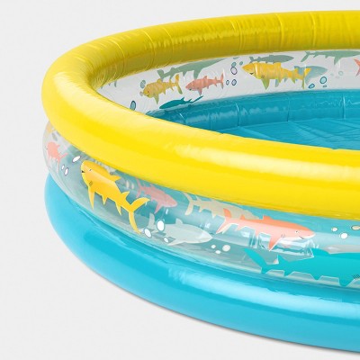 11.33'' x 11.33'' x 4.4'' 3 Ring Pool Shark 105 Galton Round Kiddie Pool - Sun Squad