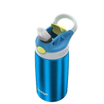 Contigo Kids' 13oz Stainless Steel Painted Blue Poppy Water Bottle Glacier: Toddler Insulated, Spillproof, Leakproof