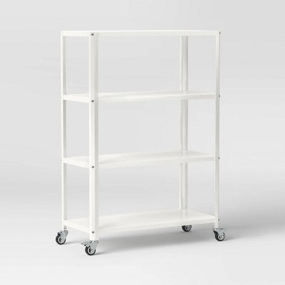 Small 44" 3 Shelf Rolling Metal Bookcase Chalk White - Room Essentials (LOCAL PICKUP ONLY)