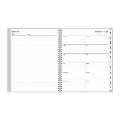 BlueSky 2025 Weekly/Monthly Planner 11.18"x9.37" Wirebound Gray Arrows: Adult Stationery, Paper, Tabs, 8.5x11 Inches