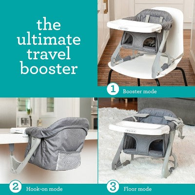 Infantino The Ultimate Travel Booster - Gray: Solid Pattern Plastic Seat, Safety Belt Feature, Max 30 lbs Capacity