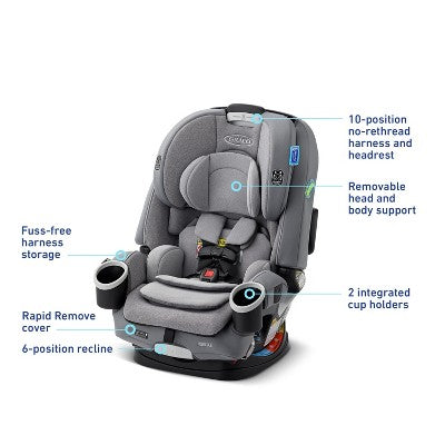 Graco 4Ever DLX 4-in-1 Convertible Car Seat - Charlie (LOCAL PICKUP ONLY)