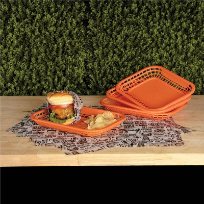 Blackstone 4pc Burger Baskets with Liners Grill Tool Set Orange