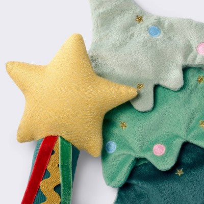 Star Soft Rattle + Tree Crinkle Paper Christmas Plush Baby Toy - Cloud Island