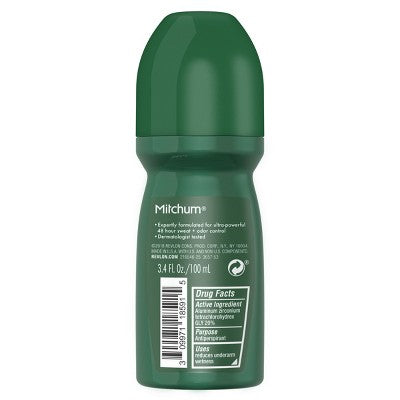 Mitchum Men's Advanced Control Antiperspirant & Deodorant Roll-on Unscented - 3.4oz