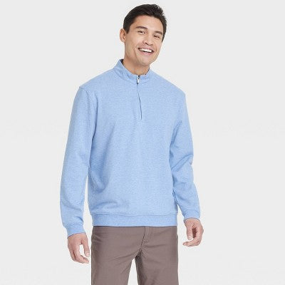 Men's Comfort 1/4 Zip Sweatshirt Goodfellow & Co Heather Blue M