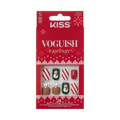 Kiss Nails Voguish Fantasy Fake Nails - Snow Pops - 33ct