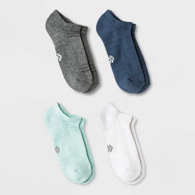 Women's Cushioned 4pk No Show Athletic Socks - All In Motion Blue 4-10