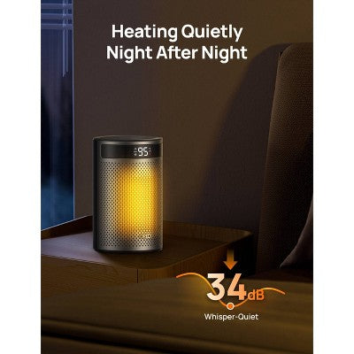DREO 1500W Atom 416 10" Whisper-Quiet Portable Ceramic Space Heater with Temp Control and ECO Mode Timer with Remote Non-oscillating