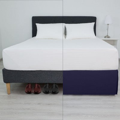 Martex Inverted Pleat Navy Queen Bed Skirt