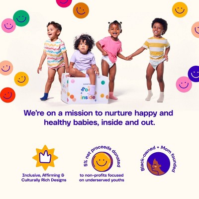 Happy Hues Go-Getters Disposable Diapers - Size 4 - 84ct: Hypoallergenic, Wetness Indicator, Elastic Stretch Sides
