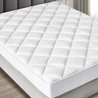 Cotton Sateen Luxury Mattress Pad - Soft & Comfortable Alternative Down Filling - 300 Thread Count
