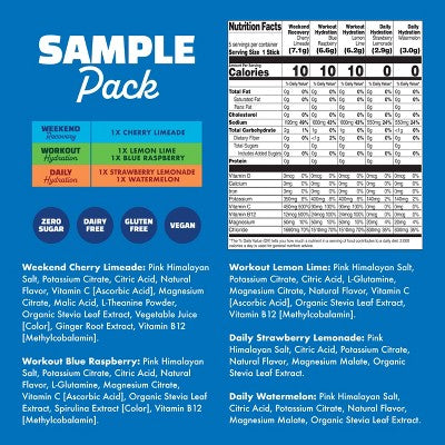 Waterboy Hydration Sports Drink Trial Pack - 0.91oz/5ct: Non-Caffeinated, Non-GMO, Vegan, Electrolyte Mix