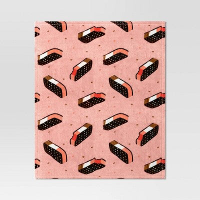 Printed Ice Cream Sandwich Plush Throw Blanket Pink - Room Essentials