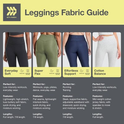 Women's Everyday Soft High-Rise Ribbed 7/8 Leggings - All In Motion Black XS