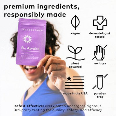The Good Patch B12 Awake Plant-Based Vegan Wellness Patch - 4ct
