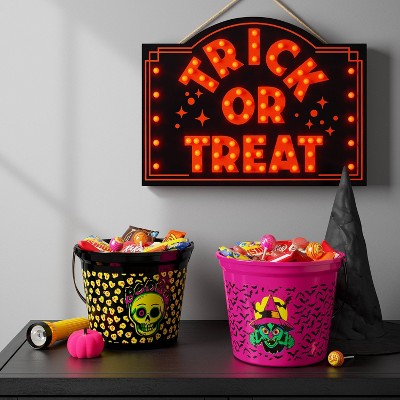 7.64" Witch Halloween Plastic Trick or Treat Pail Dark Pink - Hyde and EEK! Boutique
