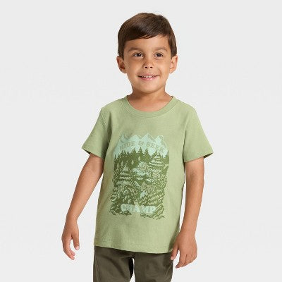 Toddler Boys' Graphic T-Shirt Cat & Jack Light Olive 2T