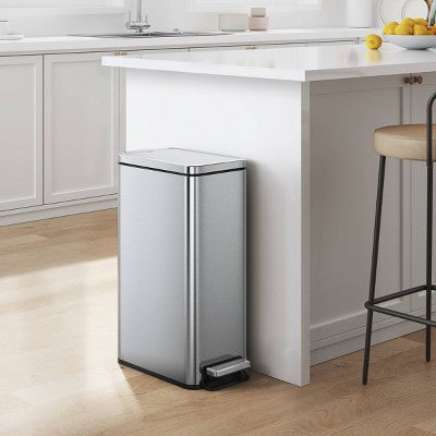 EKO 30L Stella Slim Step Trash Can Brushed Stainless Steel (LOCAL PICKUP ONLY)