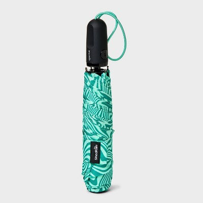 ShedRain Auto Open Auto Close Compact Umbrella - Escape: Telescoping Shaft, Abstract Pattern, 54" Span