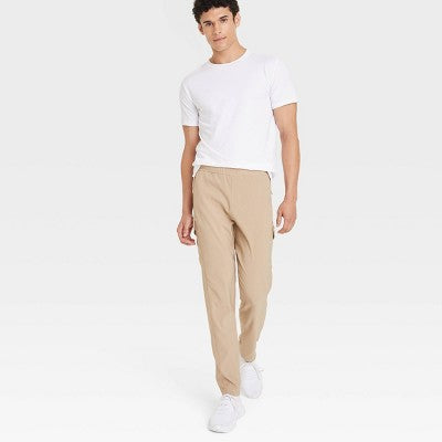 Men's DWR Pants - All In Motion Khaki S Drawstring Waistband