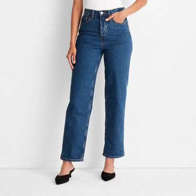 Women's Highest-Rise Straight Ankle Jeans Universal Thread Blue 6