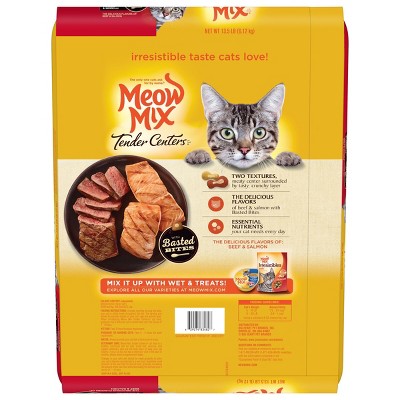 Meow Mix Tender Centers with Basted Bites with Flavors of Beef & Salmon Adult Complete and Balanced Dry Cat Food - 13.5lbs