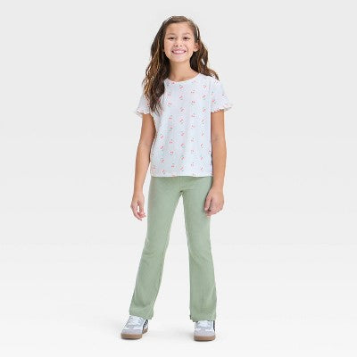 Girls' Textured Knit 'Cherries' T-Shirt - Cat & Jack Cream XS