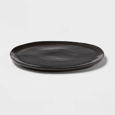 8" Earthenware Houlton Salad Plate Black - Threshold: Traditional Round Microwave & Dishwasher Safe