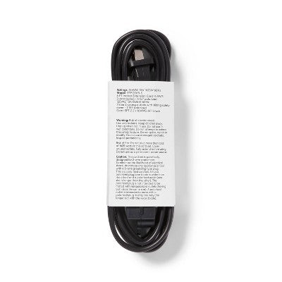 6' Indoor Cord 3 with 3 Outlets and Sliding Safety Cover Black - Dealworthy