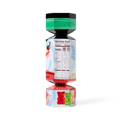 Christmas Cracker Candy Filled with Red, Green, White Gummy Bears - 3oz - Favorite Day (Character May Vary)