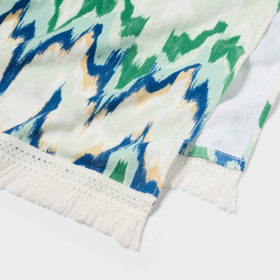 Ikat Green Oversized Jumbo Beach Towel - Threshold