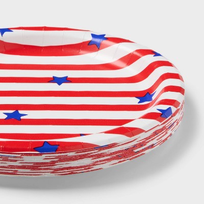 20ct 4th of July USA Americana Stars and Stripes Snack Paper Plates - Spritz