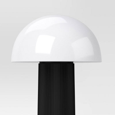 Portable Cordless Mushroom Table Lamp with Rechargeable Battery (Includes LED Light Bulb) Black - Room Essentials